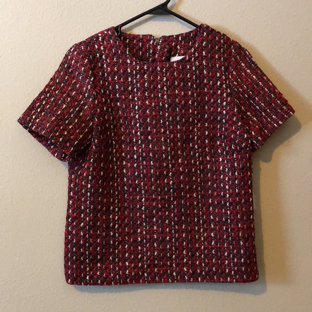 ASOS Red Tweed Top